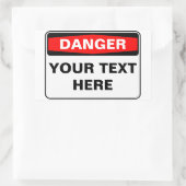 Sticker Rectangulaire Danger Sign, template, landscape version (Sac)