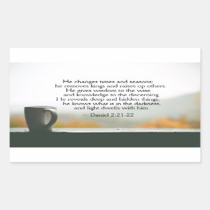 Sticker Rectangulaire Daniel 2:21-22 Il change les temps et les saisons