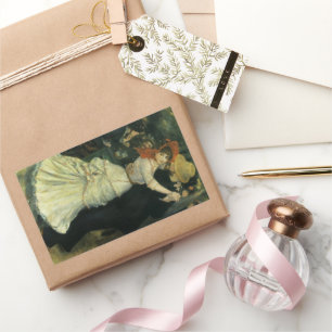 Sticker Rectangulaire Danse à Bougival par Pierre Renoir, Art Vintage