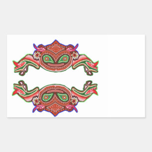 Sticker Rectangulaire Danse amusante de grenouilles - Monstres Aliens pa