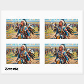 STICKER RECTANGULAIRE DANSE AU POULET (Feuille)
