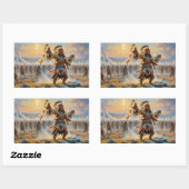 STICKER RECTANGULAIRE DANSE AU POULET 3 (Feuille)
