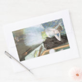 Sticker Rectangulaire Danse dans sa chambre à coucher par Edgar Degas (Enveloppe)