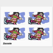 Sticker Rectangulaire danse du patin à glace (Feuille)