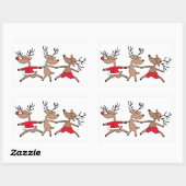 Sticker Rectangulaire Danser Reindee (Feuille)