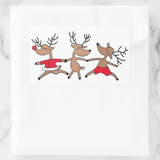 Sticker Rectangulaire Danser Reindee (Sac)
