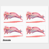 Sticker Rectangulaire Danseur de ballet Waved Art rose (Feuille)