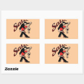 Sticker Rectangulaire Danseurs de salsa (Feuille)