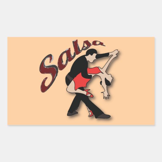 Sticker Rectangulaire Danseurs de salsa (Devant)