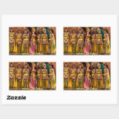 Sticker Rectangulaire Danseurs en costume folklorique de Bali Indonésie (Feuille)
