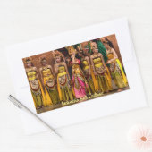 Sticker Rectangulaire Danseurs en costume folklorique de Bali Indonésie (Enveloppe)