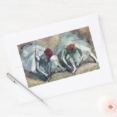 Sticker Rectangulaire Danseurs lacant leurs chaussures par Edgar Degas (Enveloppe)