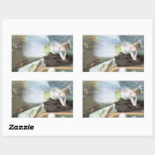 Sticker Rectangulaire Danseuse dans sa loge d'Edgar Degas (Feuille)