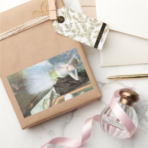 Sticker Rectangulaire Danseuse dans sa loge d'Edgar Degas