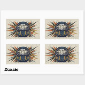 Sticker Rectangulaire Daruma Skateboard – Japanese Ukiyo-e Inspired Art (Feuille)