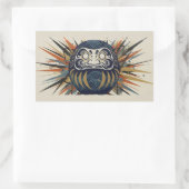 Sticker Rectangulaire Daruma Skateboard – Japanese Ukiyo-e Inspired Art (Sac)