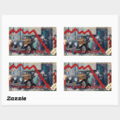 Sticker Rectangulaire Das Party ist vorbei. (Feuille)