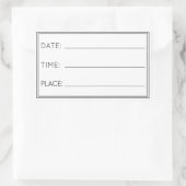 STICKER RECTANGULAIRE DATE DE BUREAU LIEU (Sac)