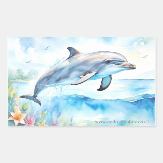 Sticker Rectangulaire Dauphin (Devant)