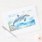 Sticker Rectangulaire Dauphin (Enveloppe)