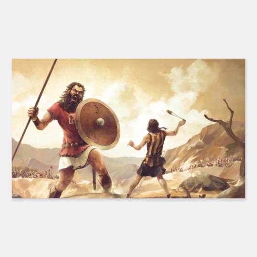 Sticker Rectangulaire David et Goliath (Devant)