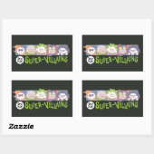 Sticker Rectangulaire DC Super-Villains Cartoon Lineup (Feuille)