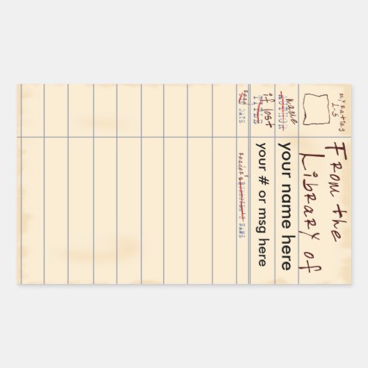 Sticker Rectangulaire De la bibliothèque de (Devant)