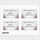 Sticker Rectangulaire De la Bibliothèque de la Lettre gothique Plaque pe (Feuille)