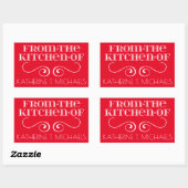 Sticker Rectangulaire De La Cuisine De (Feuille)