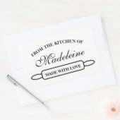 Sticker Rectangulaire De la cuisine de, fait avec amour élégant (Enveloppe)