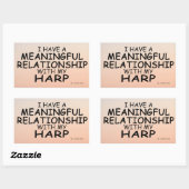 Sticker rectangulaire de la harpe de relation sign (Feuille)