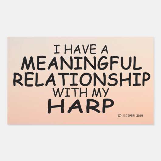 Sticker rectangulaire de la harpe de relation sign (Devant)