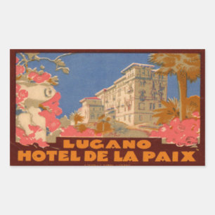 Sticker rectangulaire de l'Hôtel de la Paix Lugano