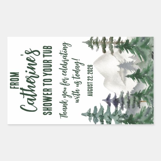 Sticker Rectangulaire De ma douche à votre bain Faveur Cadeau (Devant)