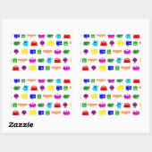 Sticker Rectangulaire De mignons monstres de dessin animé (Feuille)