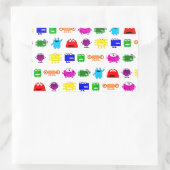 Sticker Rectangulaire De mignons monstres de dessin animé (Sac)