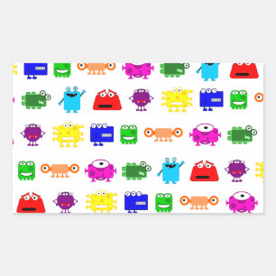 Sticker Rectangulaire De mignons monstres de dessin animé
