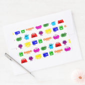 Sticker Rectangulaire De mignons monstres de dessin animé (Enveloppe)