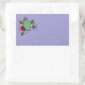 Sticker Rectangulaire De Mignons Oeufs De Pâques Aux Fleurs (Sac)