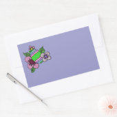 Sticker Rectangulaire De Mignons Oeufs De Pâques Aux Fleurs (Enveloppe)