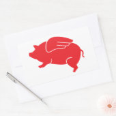 Sticker Rectangulaire 🐷 de porc volant (Enveloppe)