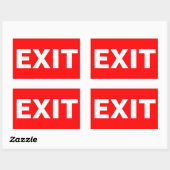 Sticker rectangulaire de sortie rouge (Feuille)