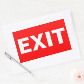 Sticker rectangulaire de sortie rouge (Enveloppe)