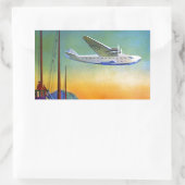 Sticker rectangulaire de voyage aérien transpacifi (Sac)