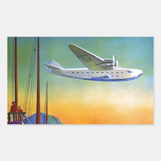 Sticker rectangulaire de voyage aérien transpacifi (Devant)