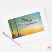 Sticker rectangulaire de voyage aérien transpacifi (Enveloppe)