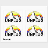 Sticker Rectangulaire Débranchez l'autocollant des montagnes (Feuille)