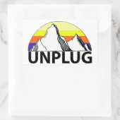 Sticker Rectangulaire Débranchez l'autocollant des montagnes (Sac)