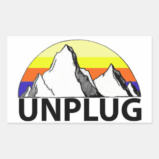 Sticker Rectangulaire Débranchez l'autocollant des montagnes