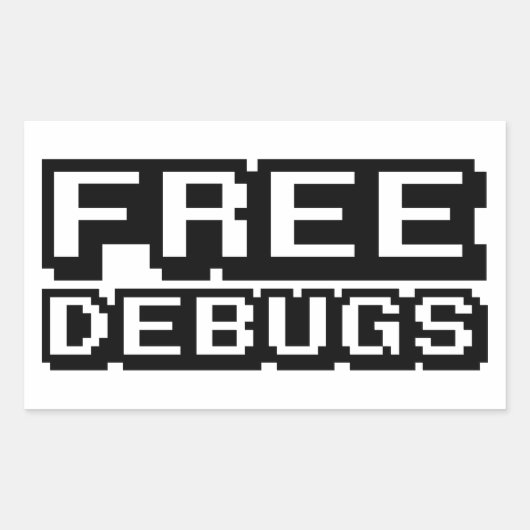 STICKER RECTANGULAIRE DEBUGS GRATUITS (Devant)